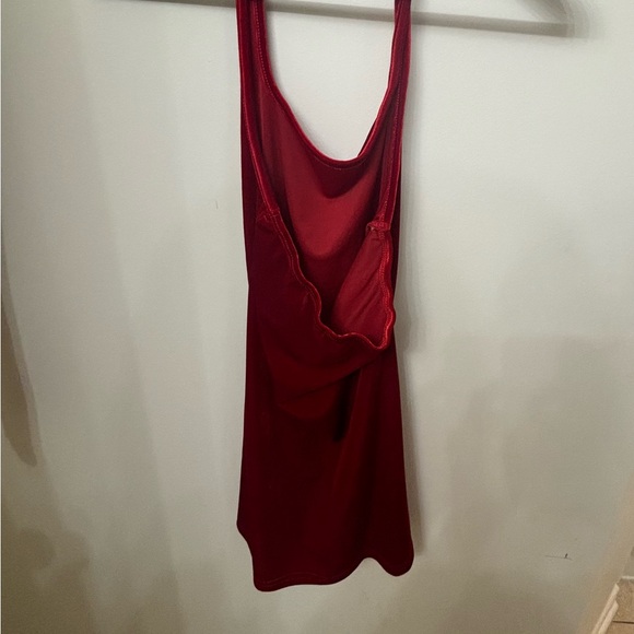 SHEIN sexy red velvet dress - halter style with detail at slits - Picture 2 of 3
